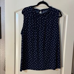 croft & barrow Navy Sleeveless Heart-Print Camisole Top 1X